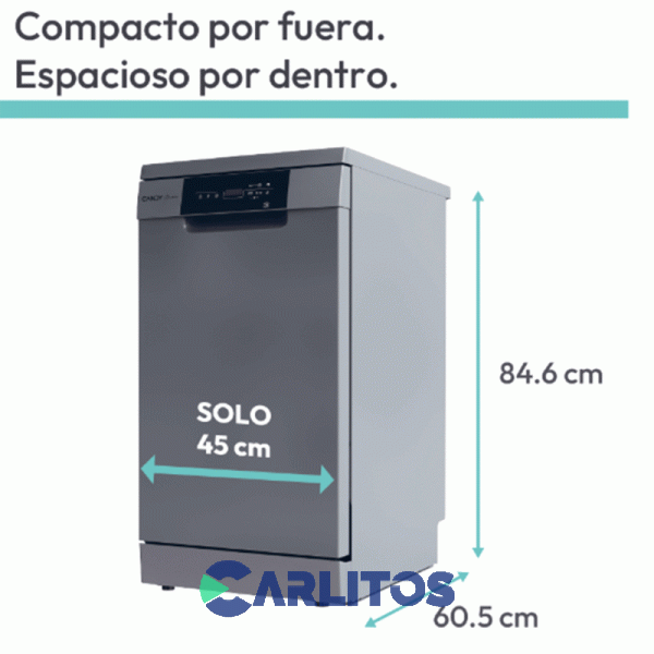 Lavavajilla Candy 10 Cubiertos Gris Cdph2d1047s-12