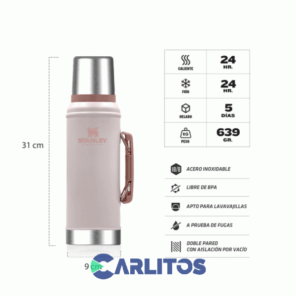 Termo De Mate Stanley Legendario Cl&aacute;sico 0.950 Litros Rose Quartz