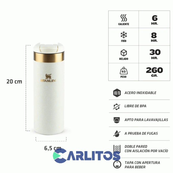 Botella De  Acero Inoxidable  Stanley  Aerolight  473 Ml  Cream Moon