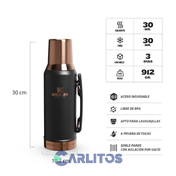 Combo Termo De Mate Stanley Legendario System Classic 1.2 Litros + Mate Stanley 236 Ml Messi