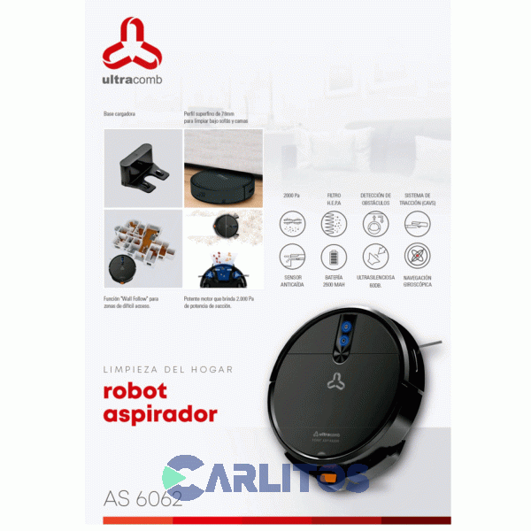 Aspiradora Y Mopeadora Robot Sistema Sin Bolsa Ultracomb As6062
