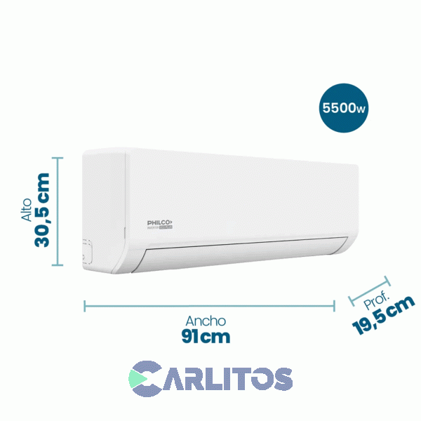 Aire Acondicionado Split Inverter Philco 5500 Watts Frio/calor Phin55ha2an
