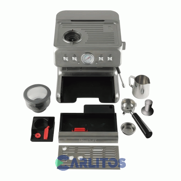 Cafetera Express Smartlife Automatica Acero Inoxidable Con Molinillo 15 Bares Si-ecg5020