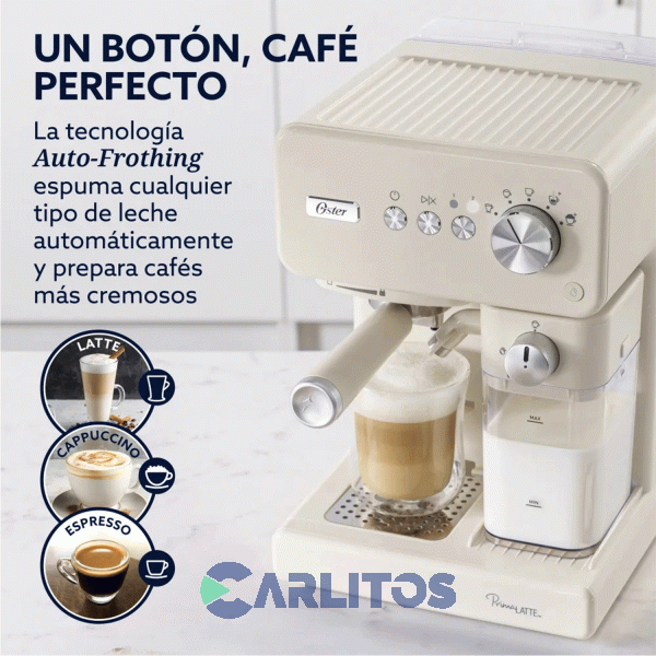 Cafetera Express Oster Automatica Primalatte Blanca15 Bares Bvstem6604w