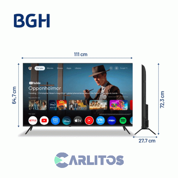 Smart TV Led 50" 4K Ultra HD Bgh Con Google TV B5026us6g