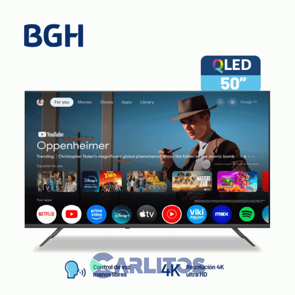 Smart TV QLed 50" 4K Ultra HD Bgh Con Google Tv B5026us7G