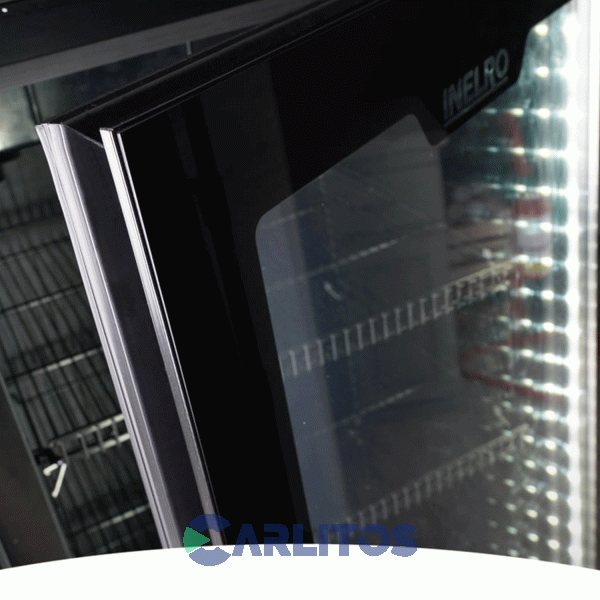 Exhibidora Vertical Negra Con Cenefa Inelro-980 Litros-Dos Puertas Mt-34