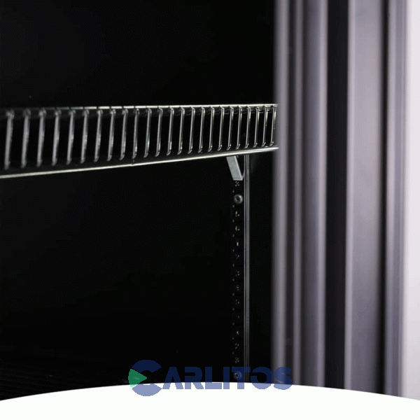 Exhibidora Vertical Negra Con Cenefa Inelro-980 Litros-Dos Puertas Mt-34