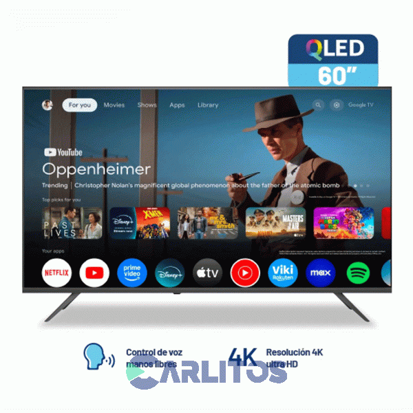 Smart TV QLed 60" 4K Ultra HD Bgh Con Google Tv B6026us7g