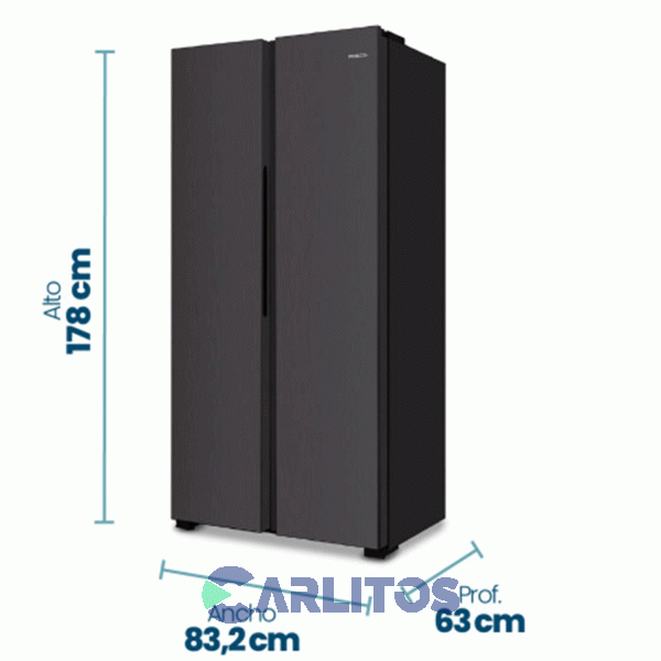 Heladera No Frost Side By Side Philco Inverter 428 Litros Negra Phsb450n
