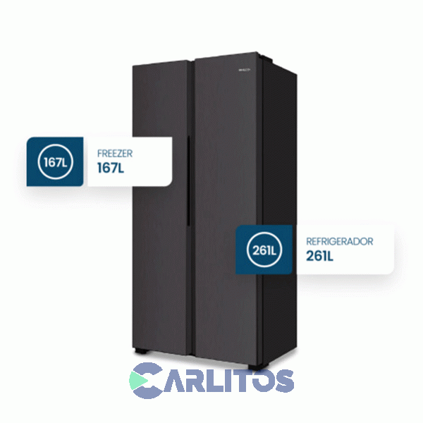 Heladera No Frost Side By Side Philco Inverter 428 Litros Negra Phsb450n