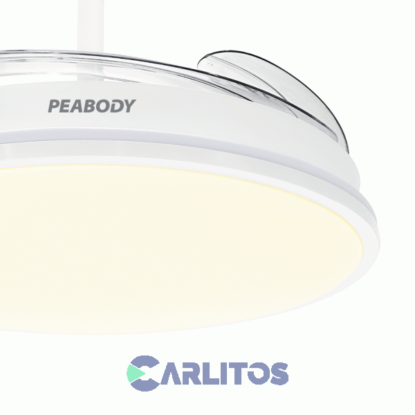 Ventilador De Techo Retractil Peabody Blanco Palas Acrilico Con Led Pe-vtrdc411b
