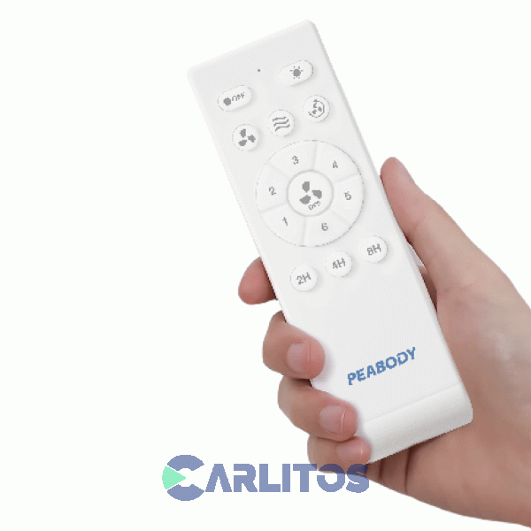 Ventilador De Techo Retractil Peabody Blanco Palas Acrilico Con Led Pe-vtrdc411b