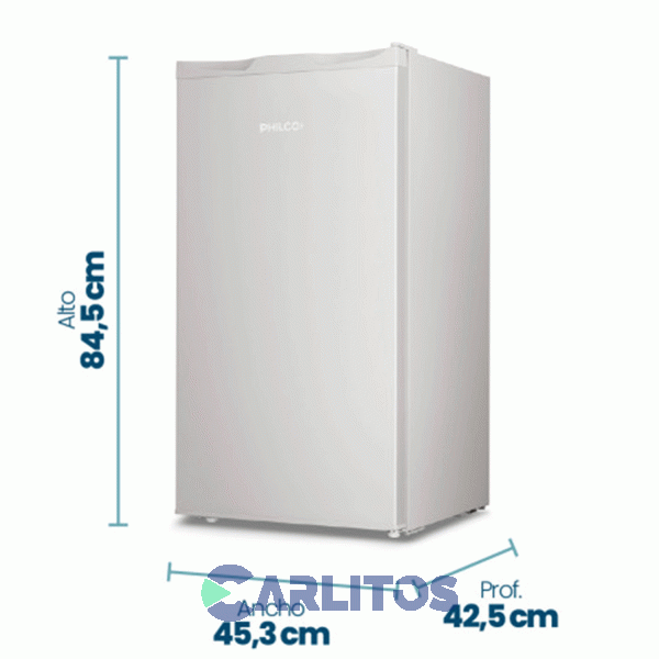 Heladera Bajo Mesada Philco Con Congelador 90 Litros Plata Phbm093p2