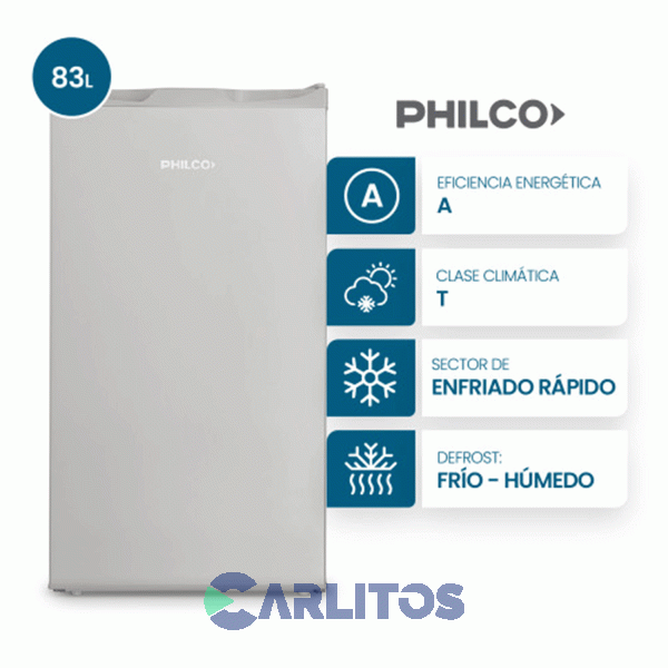 Heladera Bajo Mesada Philco Con Congelador 90 Litros Plata Phbm093p2