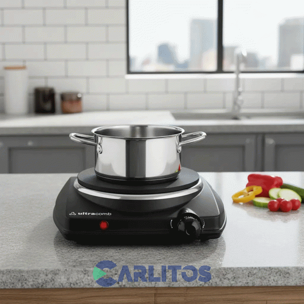 Anafe Portatil Electrico Ultracomb Negro 1500 Watts - 1 Hornalla  An-2200
