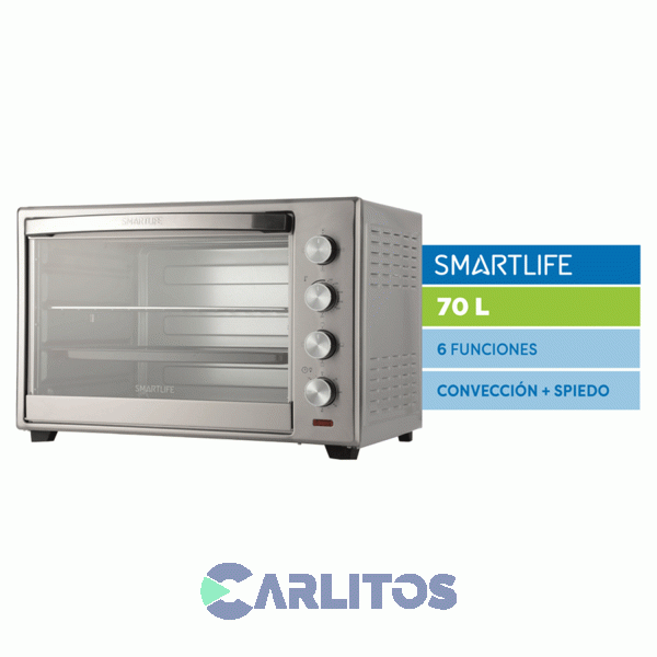 Horno Electrico Smartlife Grill Conveccion 70 Litros Sl-Tor070pn