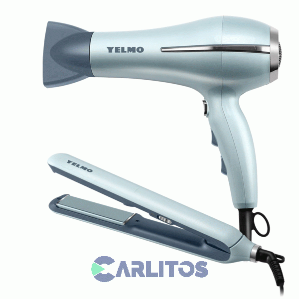 Secador De Pelo Yelmo 2300 Watts Sc3688 + Planchita De Pelo Yelmo Esencia Ap3388
