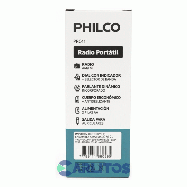 Radio Portatil Philco Am/Fm Analogica Prc41