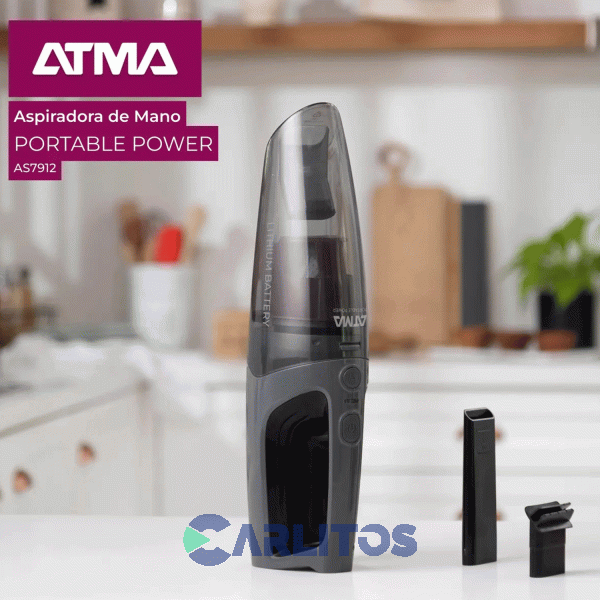 Aspiradora De Mano Atma Sin Bolsa Uso En Seco Y Humedo As7912pi