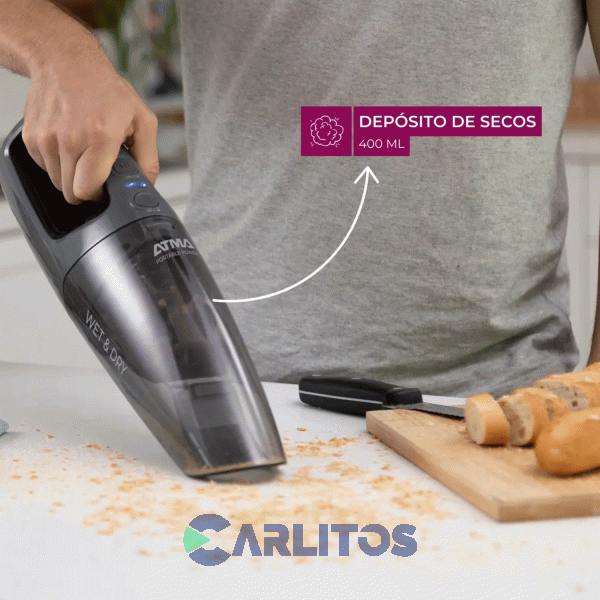 Aspiradora De Mano Atma Sin Bolsa Uso En Seco Y Humedo As7912pi