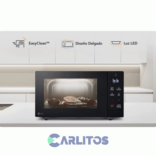 Microondas Digital Con Grill Lg 30 Litros Negro Mh7032jas
