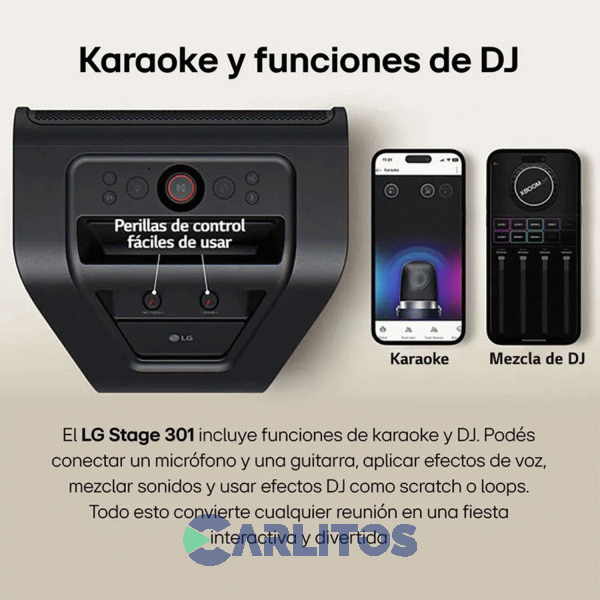 Parlante Portatil Lg Con Bluetooth Y Bateria 120 Watts Stage301