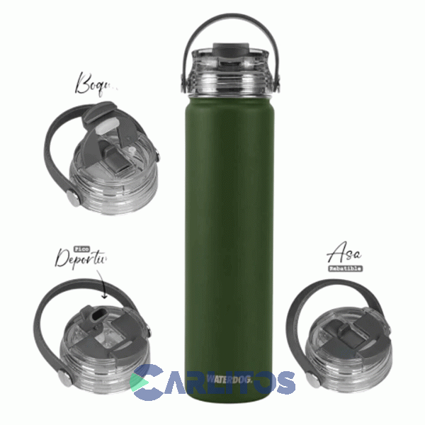 Botella De Acero Inoxidable Waterdog Akwa750gm Verde