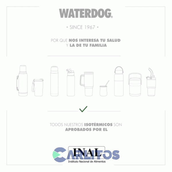 Botella De Acero Inoxidable 600 Cc Waterdog Buho600z Ceniza