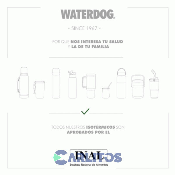 Botella De Acero Inoxidable Waterdog 750 Cc Hydro750cz Ceniza
