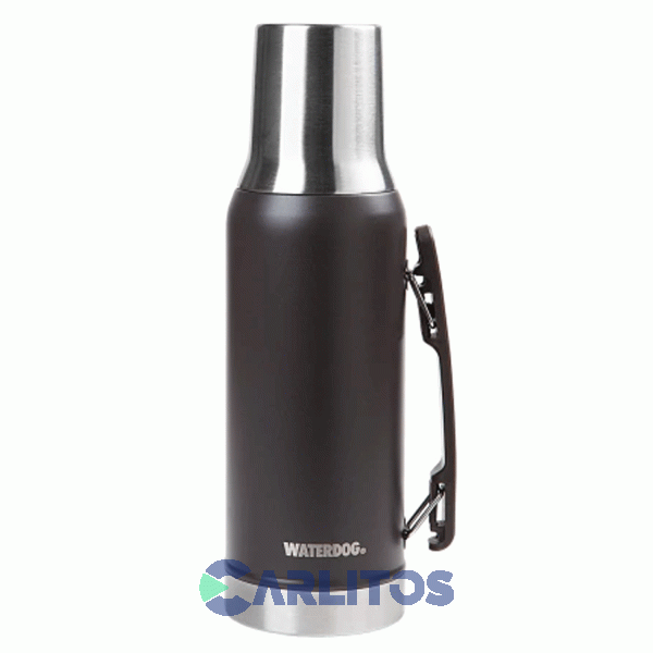 Termo De Mate Waterdog Con Tapa Multifunci&oacute;n Y Manija 1.2 Litros Ronda1200ch Chocolate