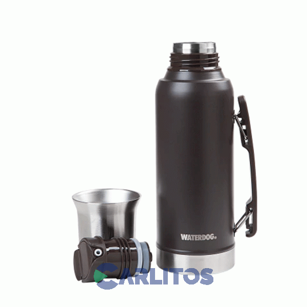 Termo De Mate Waterdog Con Tapa Multifunci&oacute;n Y Manija 1.2 Litros Ronda1200ch Chocolate