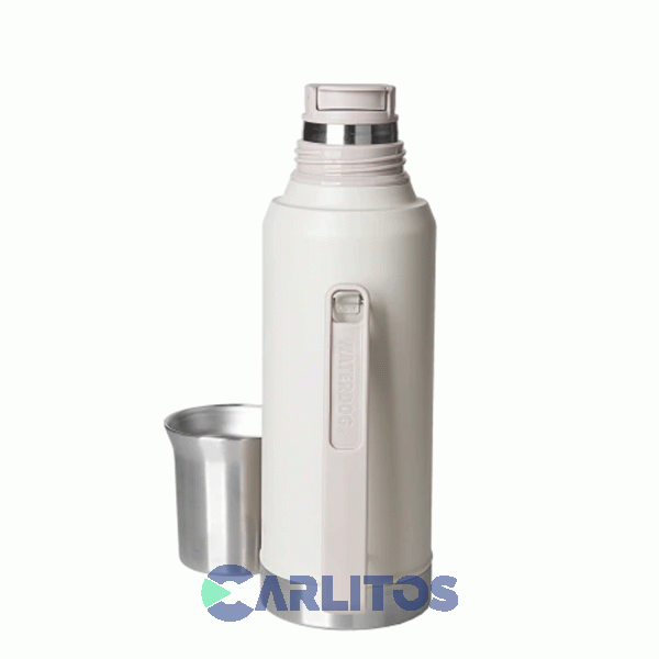 Termo De Mate Waterdog Con Tapa Multifunci&oacute;n Y Manija 1.2 Litros Ronda1200cz Ceniza