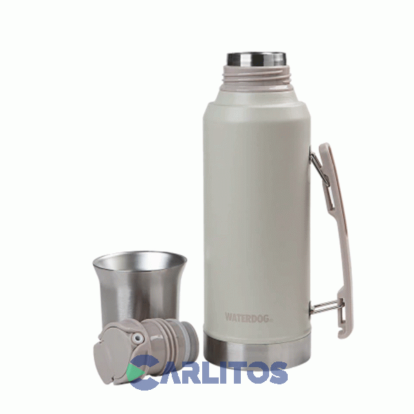 Termo De Mate Waterdog Con Tapa Multifunci&oacute;n Y Manija 1.2 Litros Ronda1200cz Ceniza