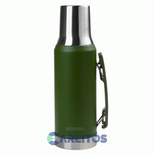 Termo De Mate Waterdog Con Tapa Multifunci&oacute;n Y Manija 1.2 Litros Ronda1200gm Verde