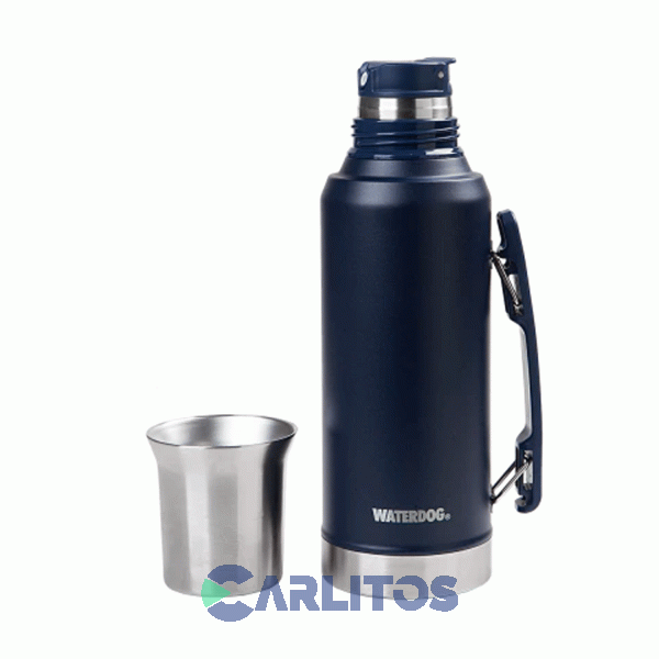 Termo De Mate Waterdog Con Tapa Multifunci&oacute;n Y Manija 1.2 Litros Ronda1200in Azul Indigo