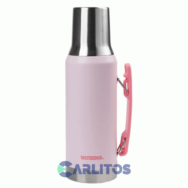 Termo De Mate Waterdog Con Tapa Multifunci&oacute;n Y Manija 1.2 Litros Ronda1200pk Rosa