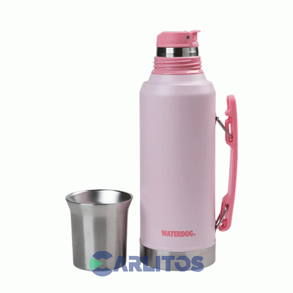 Termo De Mate Waterdog Con Tapa Multifunci&oacute;n Y Manija 1.2 Litros Ronda1200pk Rosa