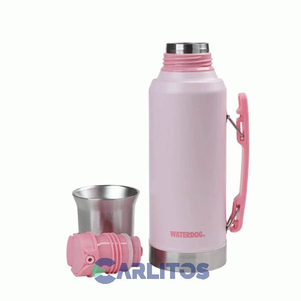 Termo De Mate Waterdog Con Tapa Multifunci&oacute;n Y Manija 1.2 Litros Ronda1200pk Rosa
