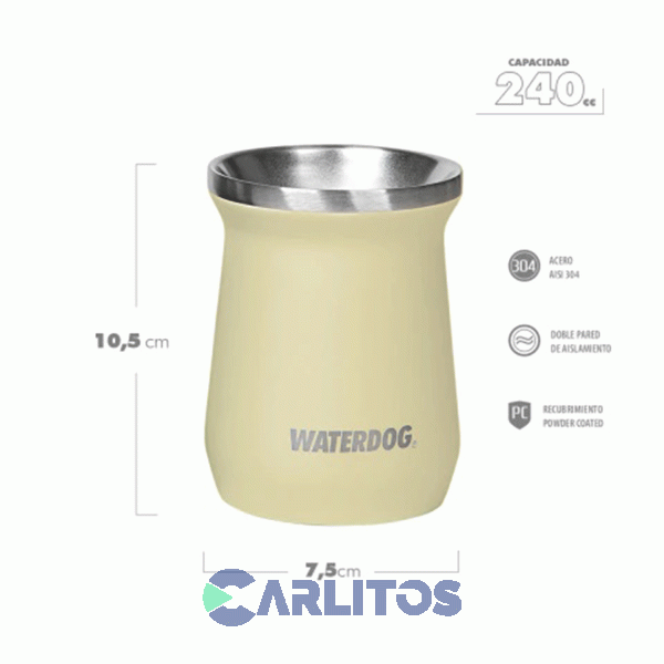 Mate Waterdog Legendario Cl&aacute;sico 240 Ml Zoilo240yw Amarillo