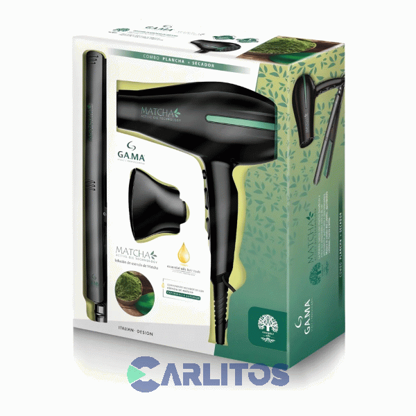 Secador De Pelo Bora + Planchita De Pelo Elegance Matcha Ga.Ma Beauty Set