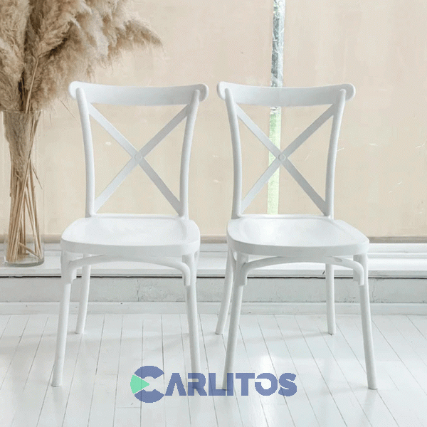 Silla Katrina Garden Life Pvc Blanca Polipropileno Asiento Y Respaldo F9060000