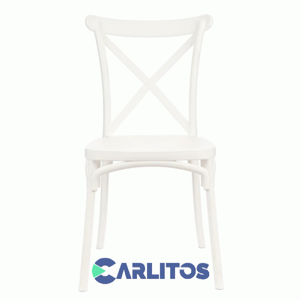 Silla Katrina Garden Life Pvc Blanca Polipropileno Asiento Y Respaldo F9060000