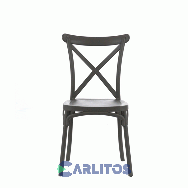 Silla Katrina Garden Life Pvc Negra Polipropileno Asiento Y Respaldo F9060001