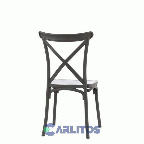 Silla Katrina Garden Life Pvc Negra Polipropileno Asiento Y Respaldo F9060001