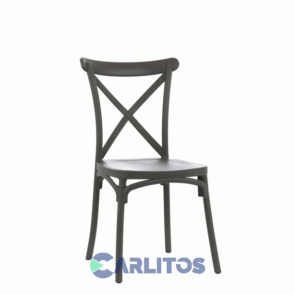 Silla Katrina Garden Life Pvc Negra Polipropileno Asiento Y Respaldo F9060001
