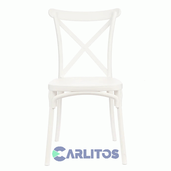 Combo X 4 Sillas Katrina Garden Life Pvc Blanca Polipropileno  Asiento Y Respaldo F9060000x4