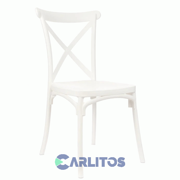 Combo X 4 Sillas Katrina Garden Life Pvc Blanca Polipropileno  Asiento Y Respaldo F9060000x4