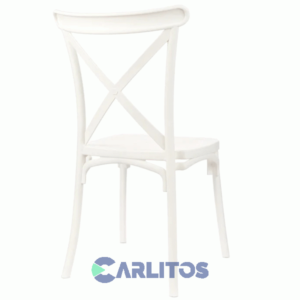 Combo X 4 Sillas Katrina Garden Life Pvc Blanca Polipropileno  Asiento Y Respaldo F9060000x4