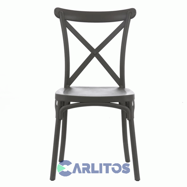 Combo X 4 Sillas Katrina Garden Life Pvc Negra Polipropileno Asiento Y Respaldo F9060001x4